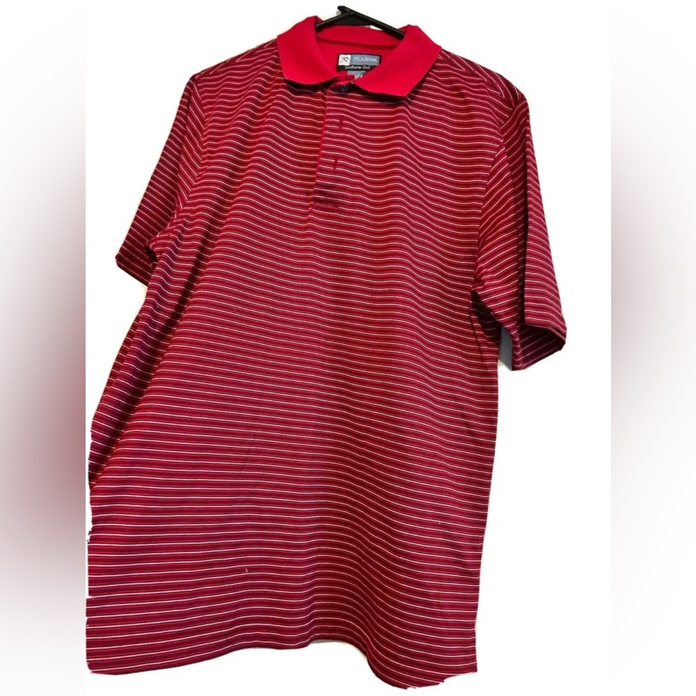 Jos. A. Bank Men's White Striped Leadbetter Golf Polo Shirt Size Small